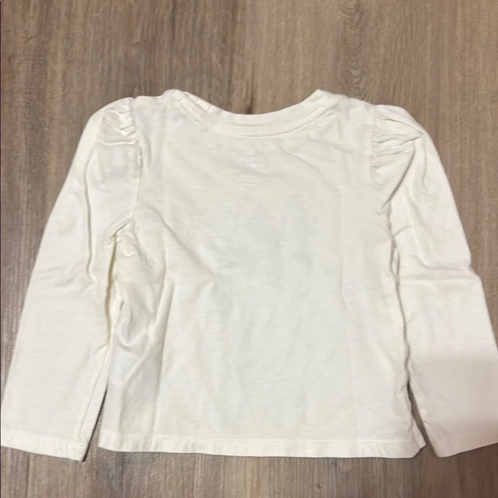 GAP Cream and Blue Long Sleeve Tee with Deer Print